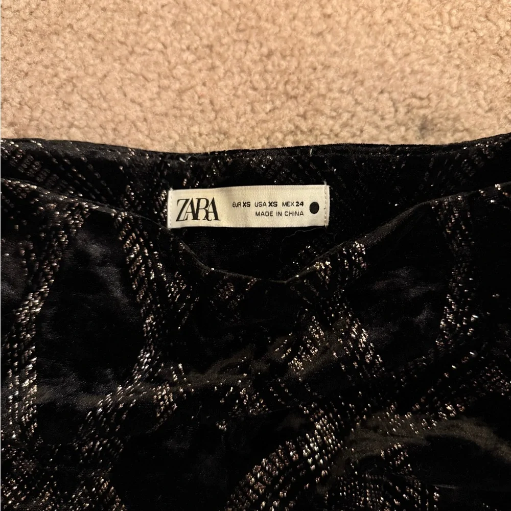Zara Black Velvet Flare Pants - Picture 7 of 7